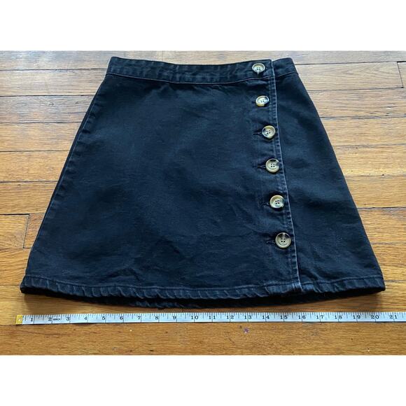 ASOS Black Button Up Denim Skirt sz 8 UK (sz 4 US) - Picture 7 of 7